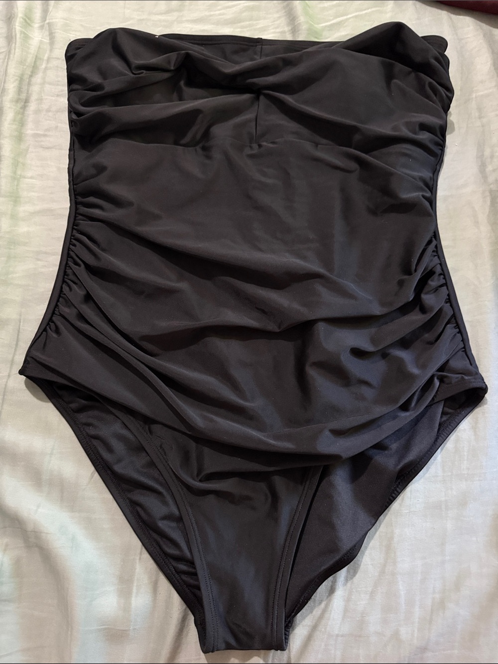 Women's Black Ruched One-Piece Swim Suit